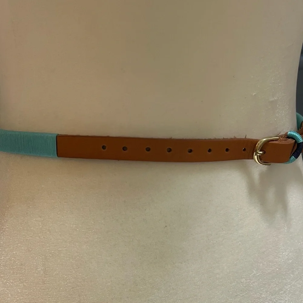 J. Crew Brown and Blue Belt Sleek Design